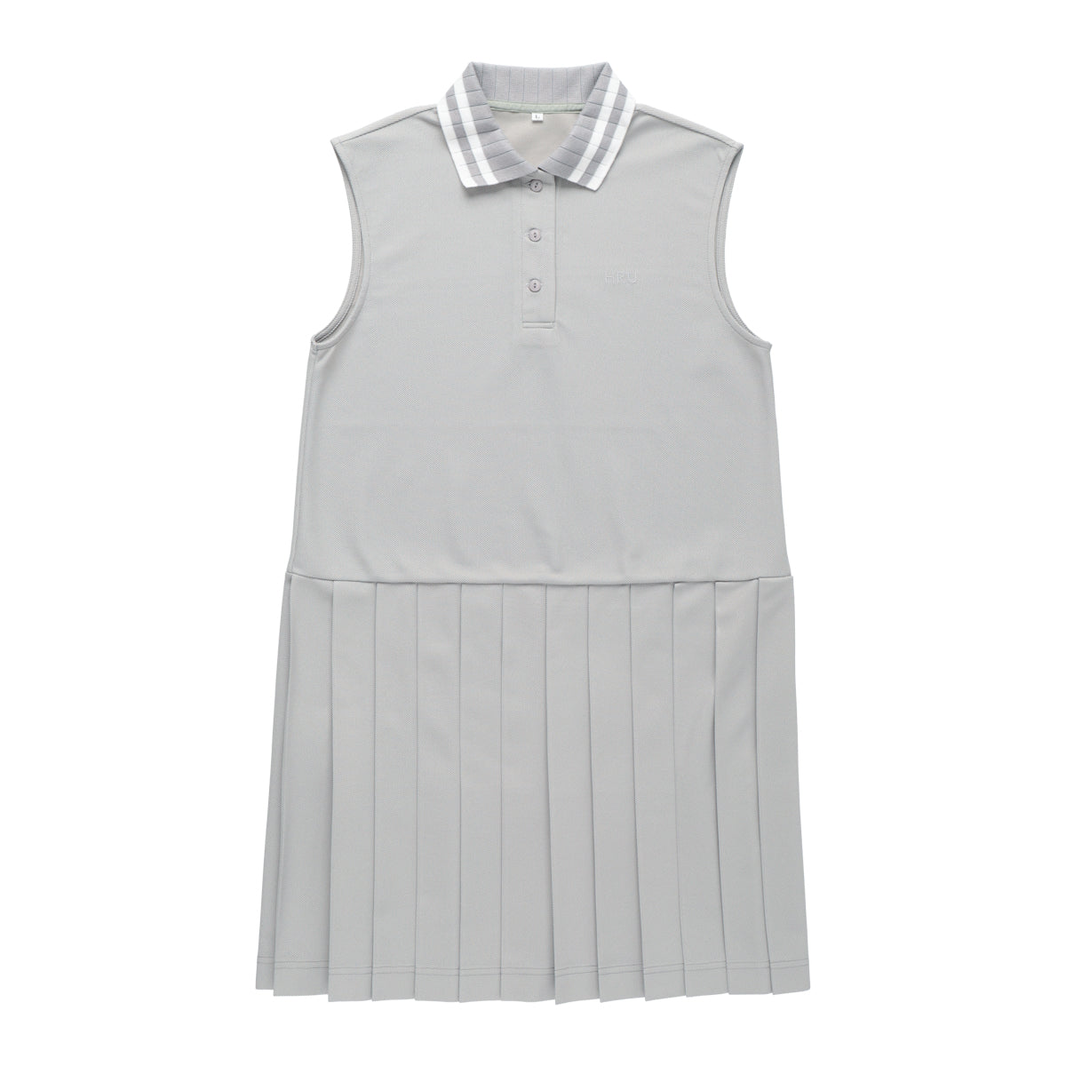 POLO SLEEVELESS PLEATS ONEPIECE(GRAY)