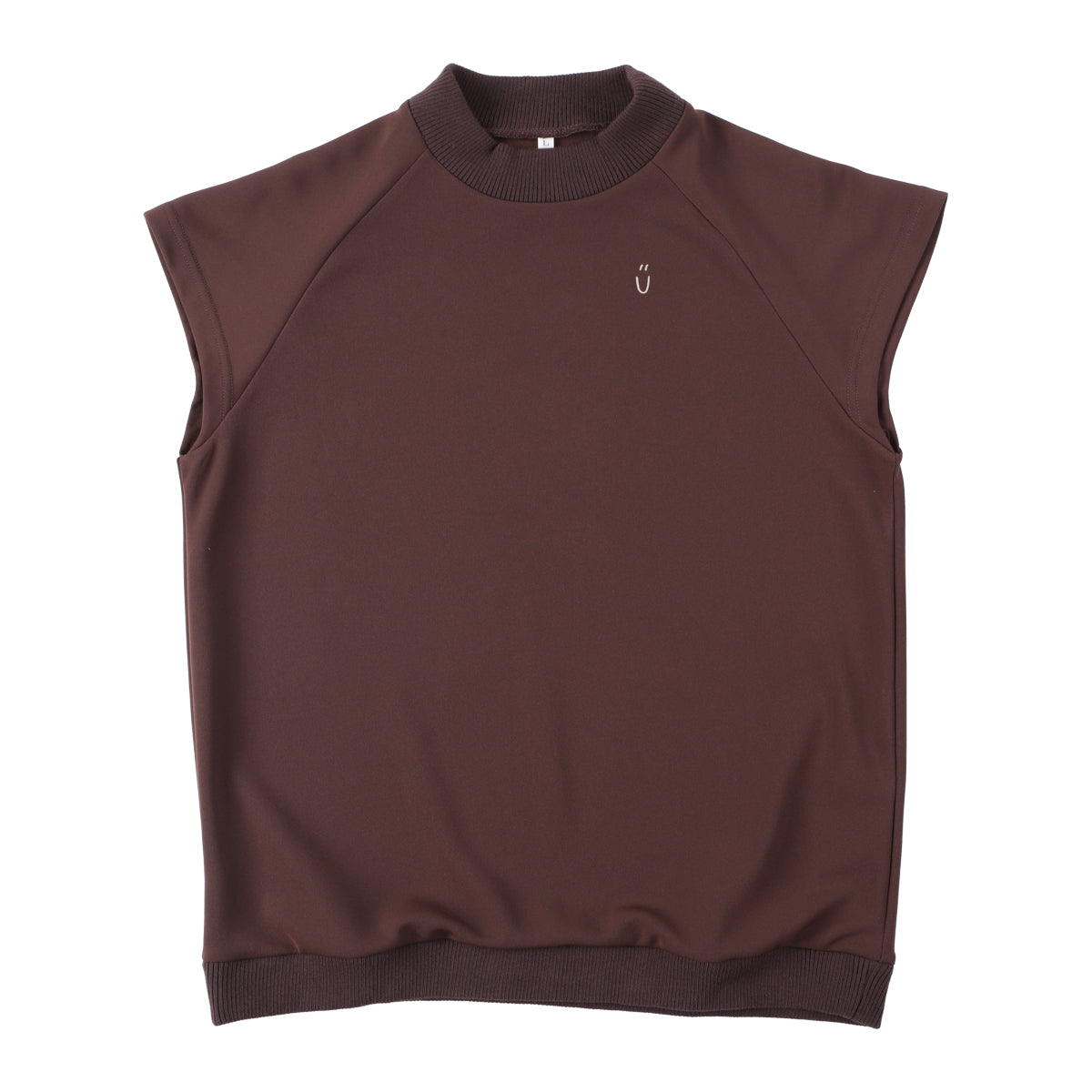 HIGH NECK RIB TOPS(BROWN)