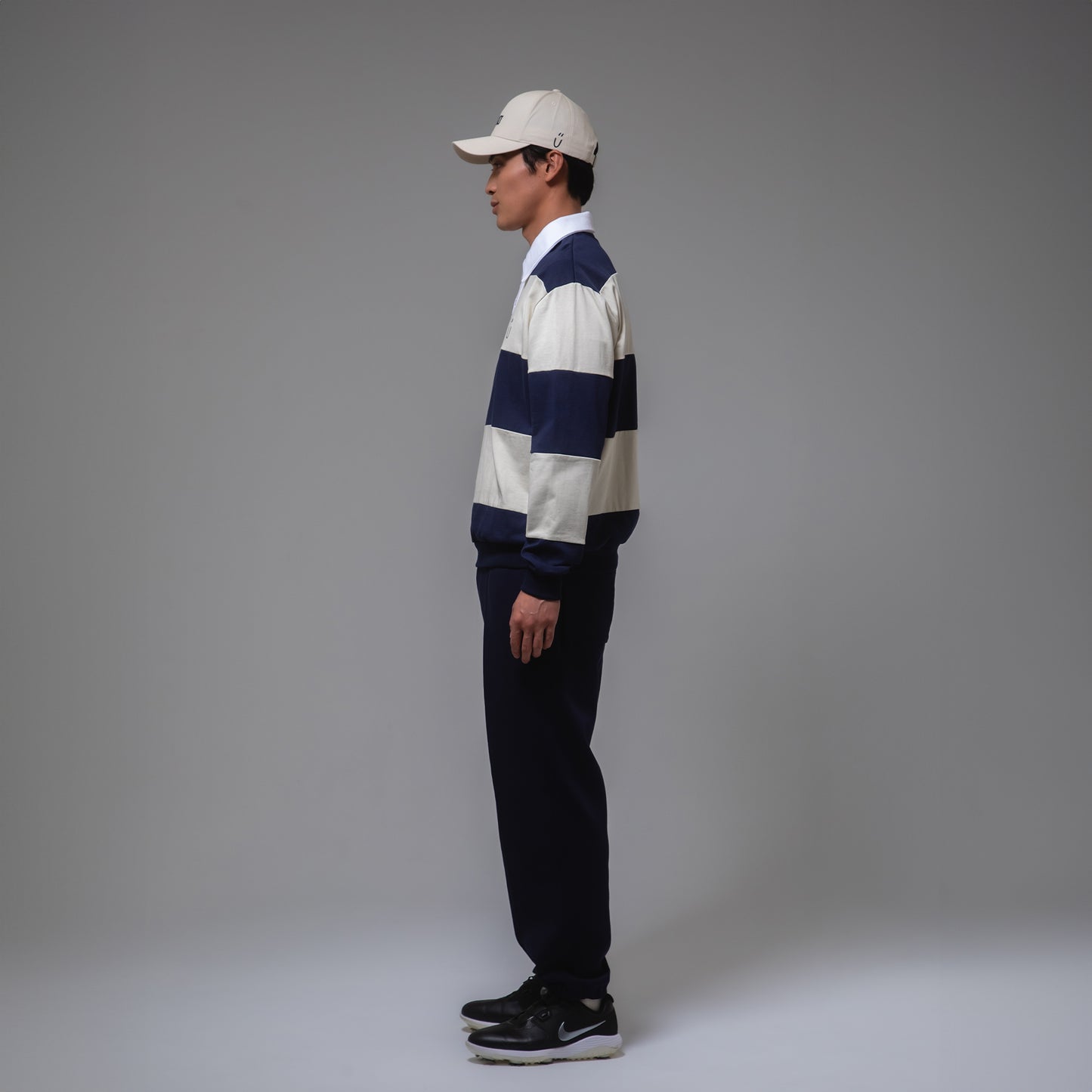 BORDER POLO SHIRTS(NAVY)