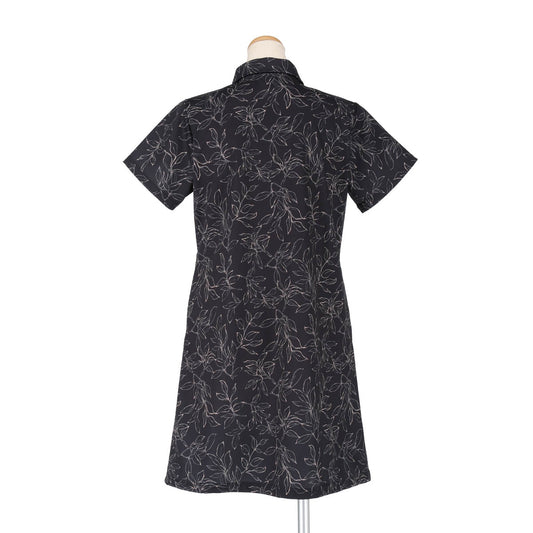 FLOWER LINE DRAWING ONEPIECE(BLACK)