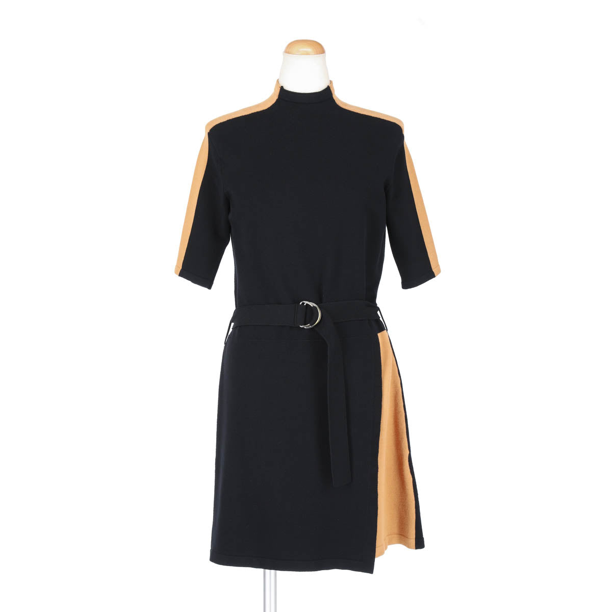 BYCOLOR KNIT ONEPIECE(BLACK)