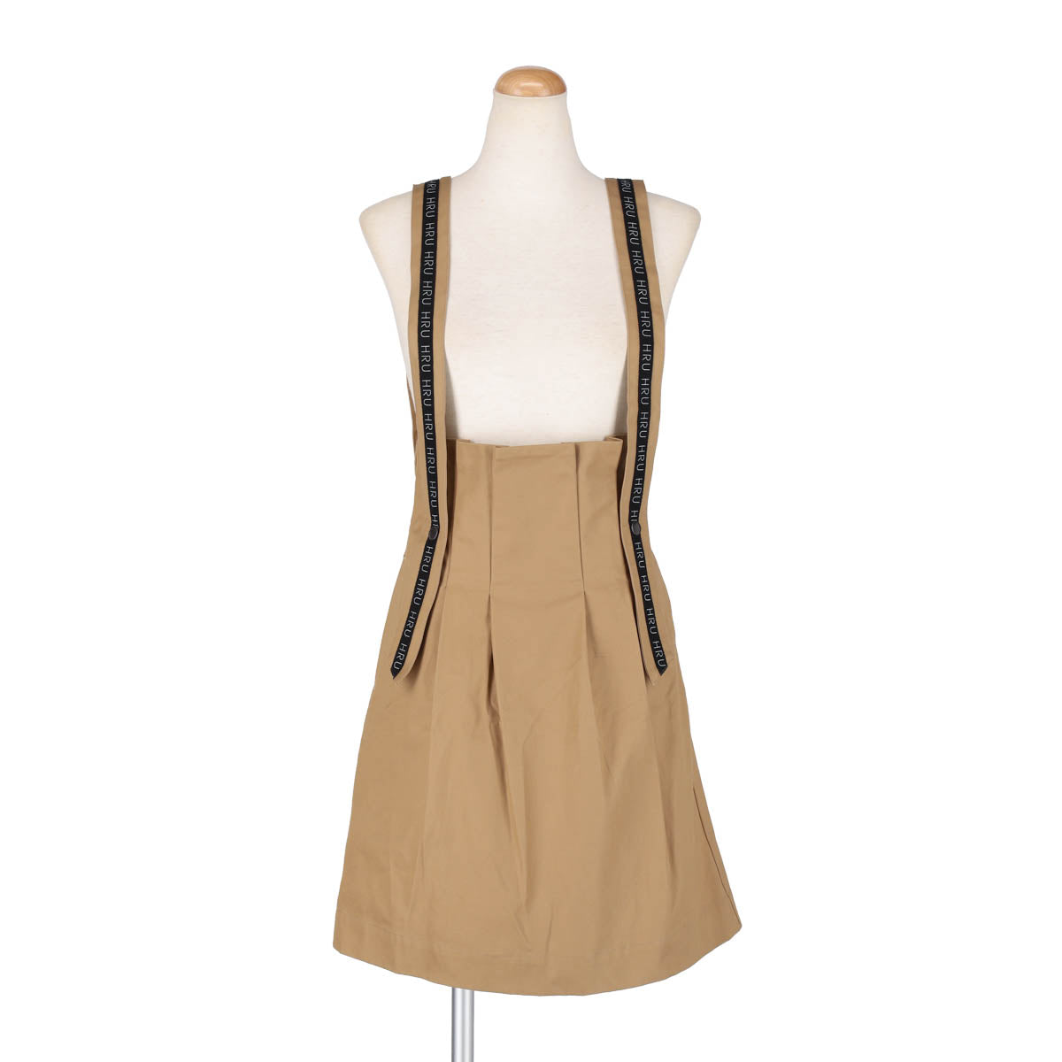 LOGO LINE SUSPENDER SKIRT(BEIGE)