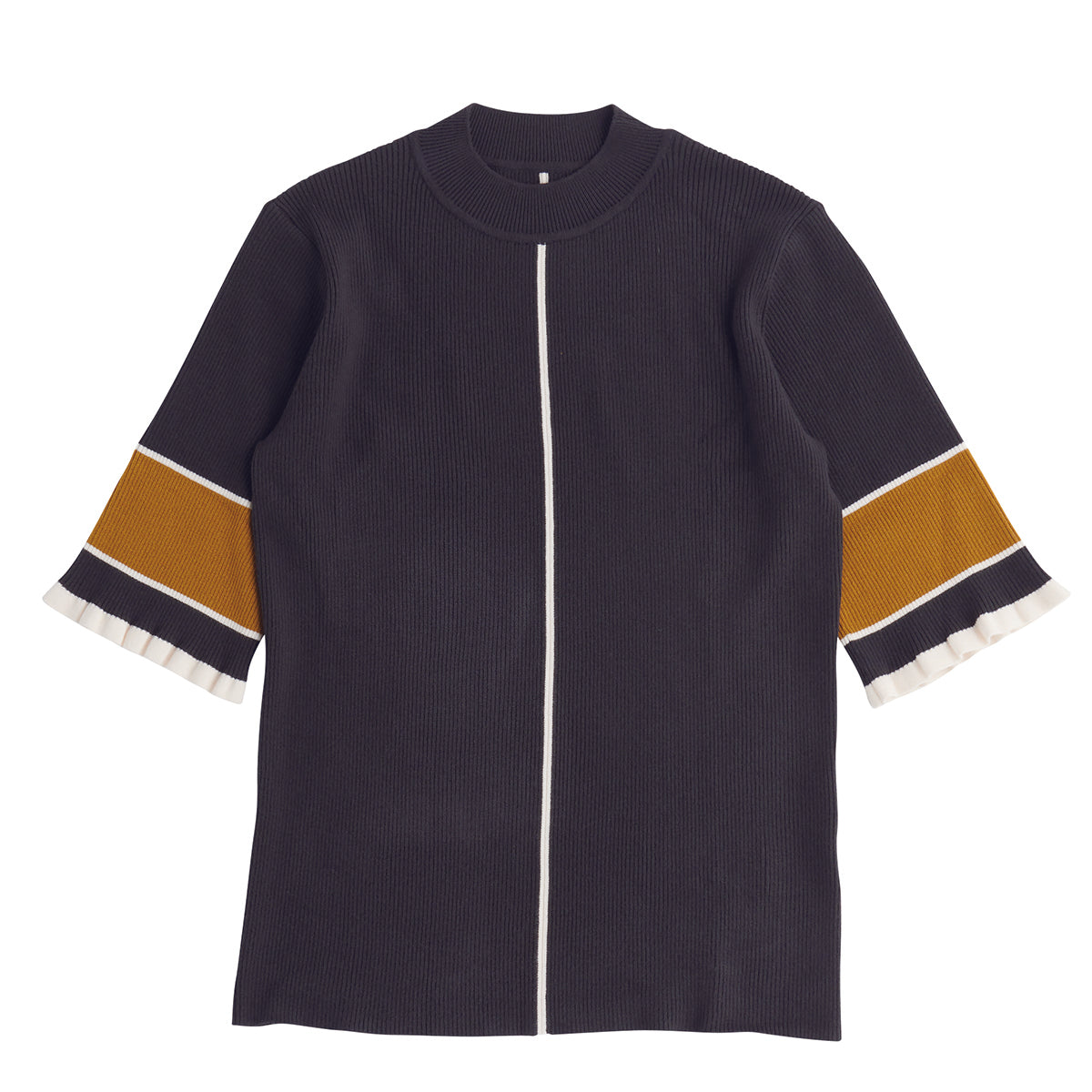 TRICOOR KNIT TOPS(CHACOAL)