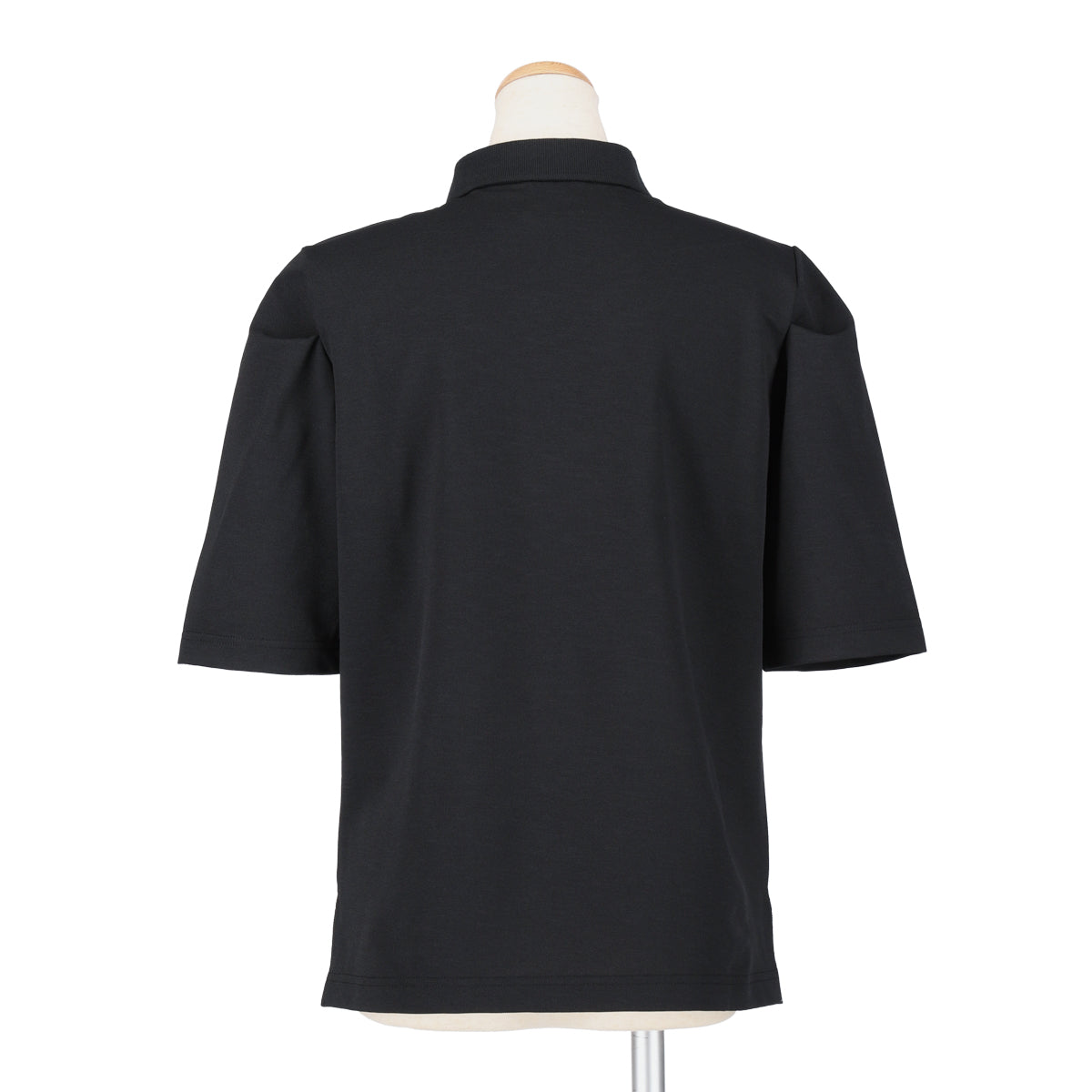 PUFF SLEEVE POLO SHIRT(BLACK)