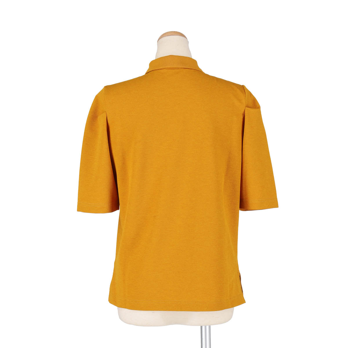PUFF SLEEVE POLO SHIRT(MUSTARD)