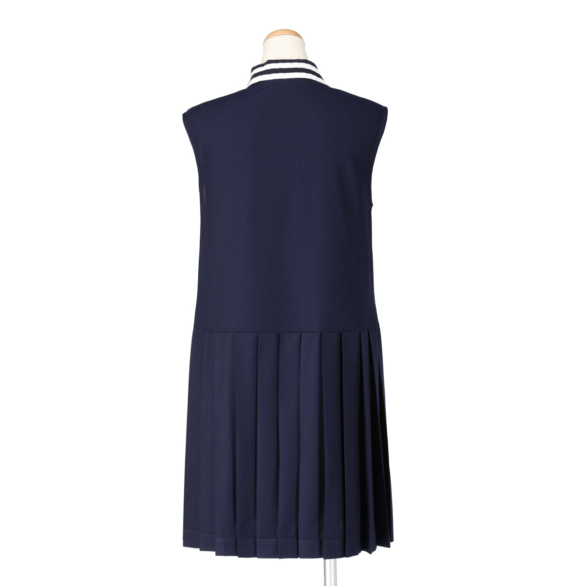 POLO SLEEVELESS PLEATS ONEPIECE(NAVY)