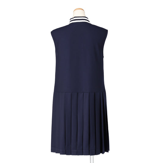 POLO SLEEVELESS PLEATS ONEPIECE(NAVY)