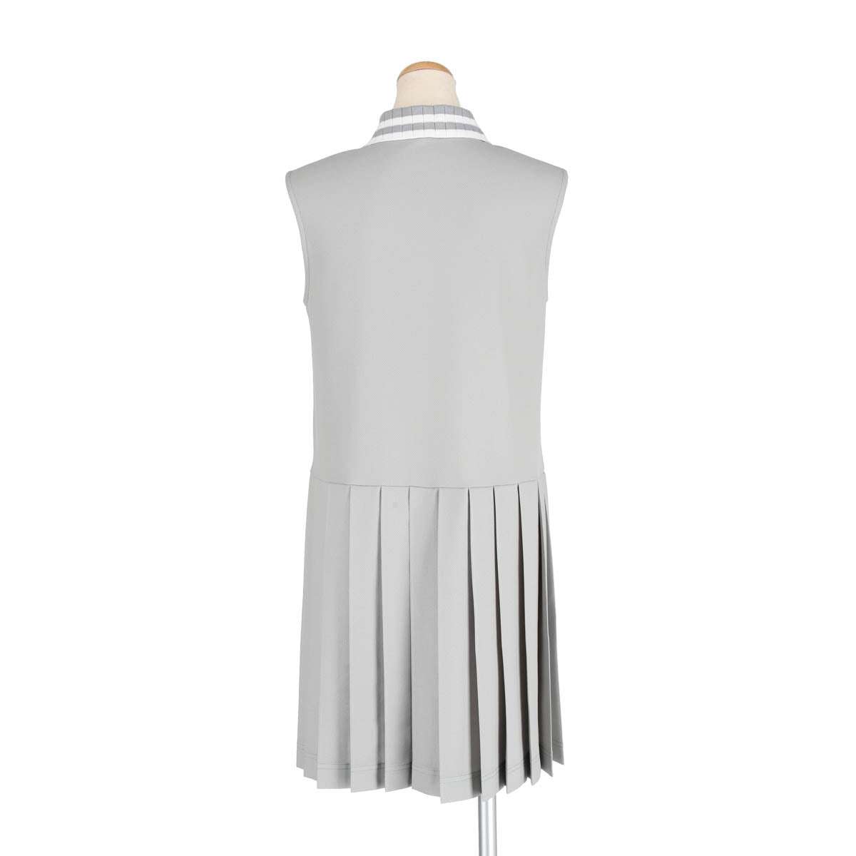 POLO SLEEVELESS PLEATS ONEPIECE(GRAY)