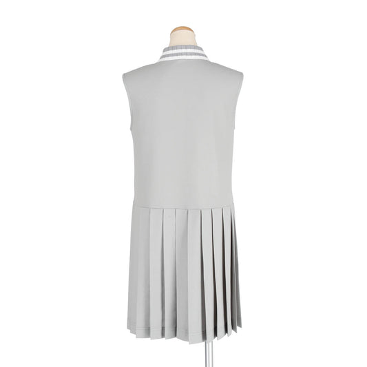 POLO SLEEVELESS PLEATS ONEPIECE(GRAY)