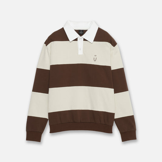 BORDER POLO SHIRTS（BROWN）