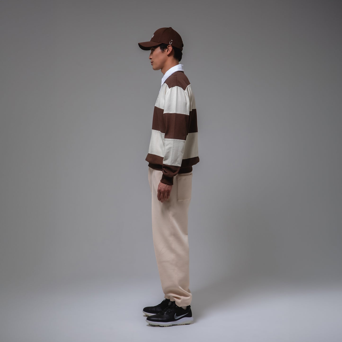 BORDER POLO SHIRTS（BROWN）
