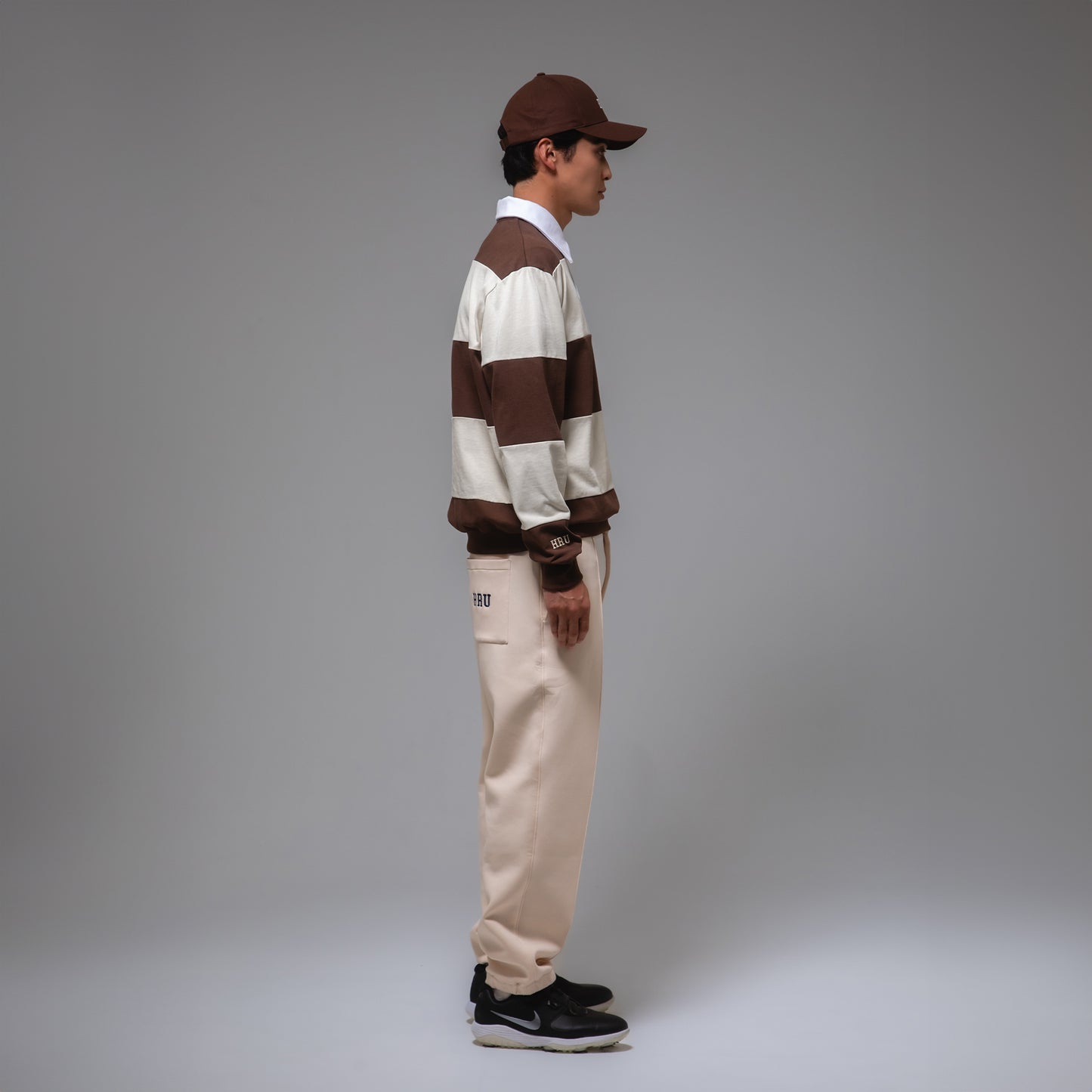 BORDER POLO SHIRTS（BROWN）