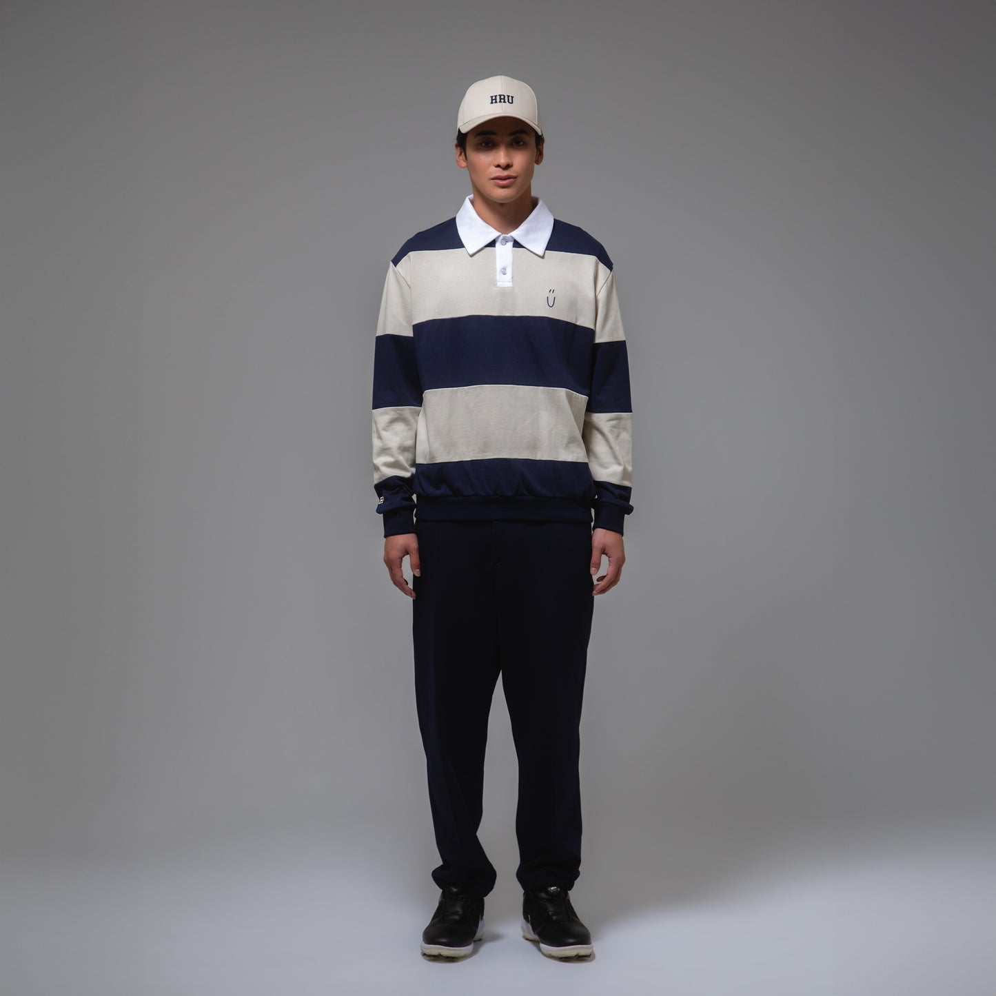 BORDER POLO SHIRTS（NAVY）