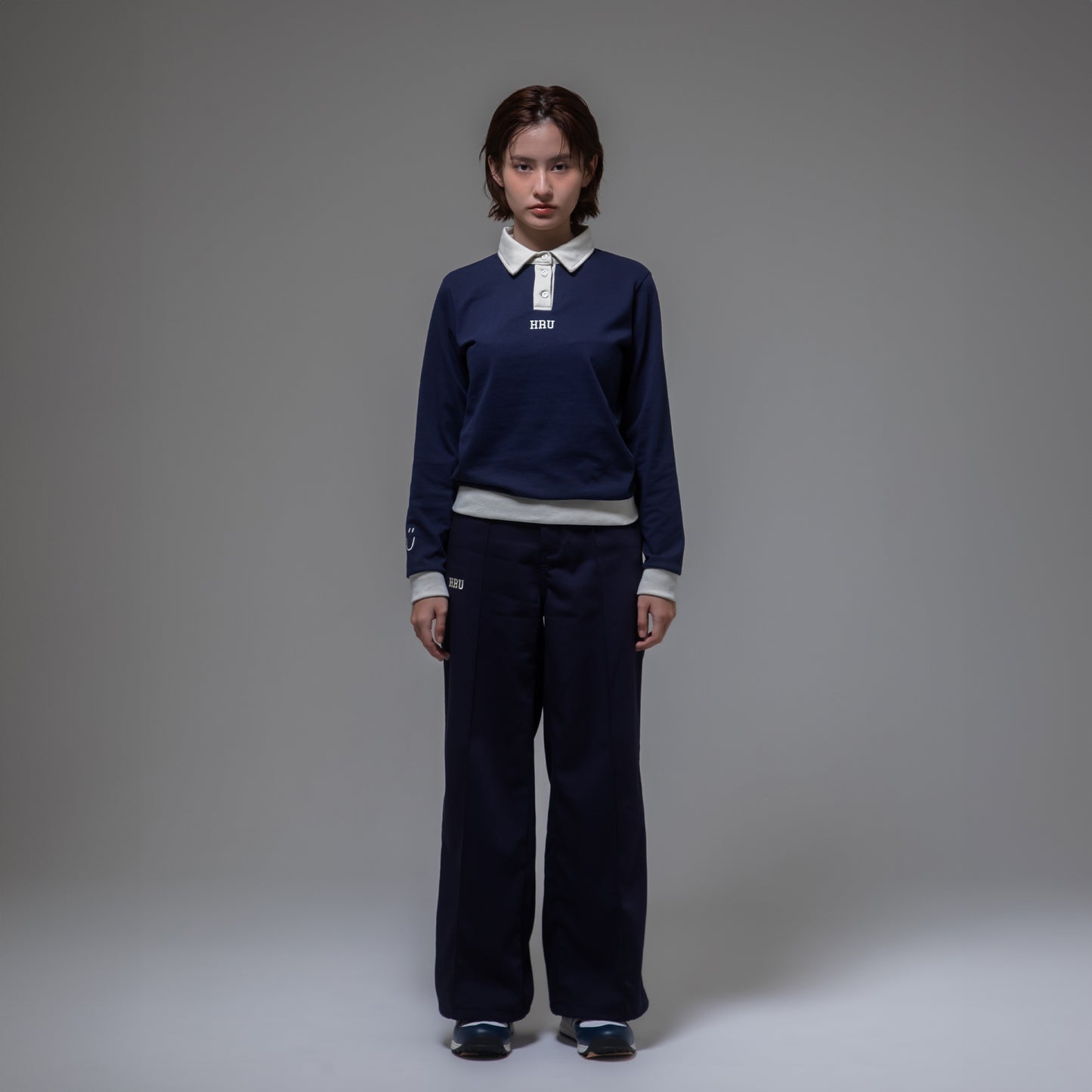 TWO TONE POLO SHIRTS（NAVY lady's）