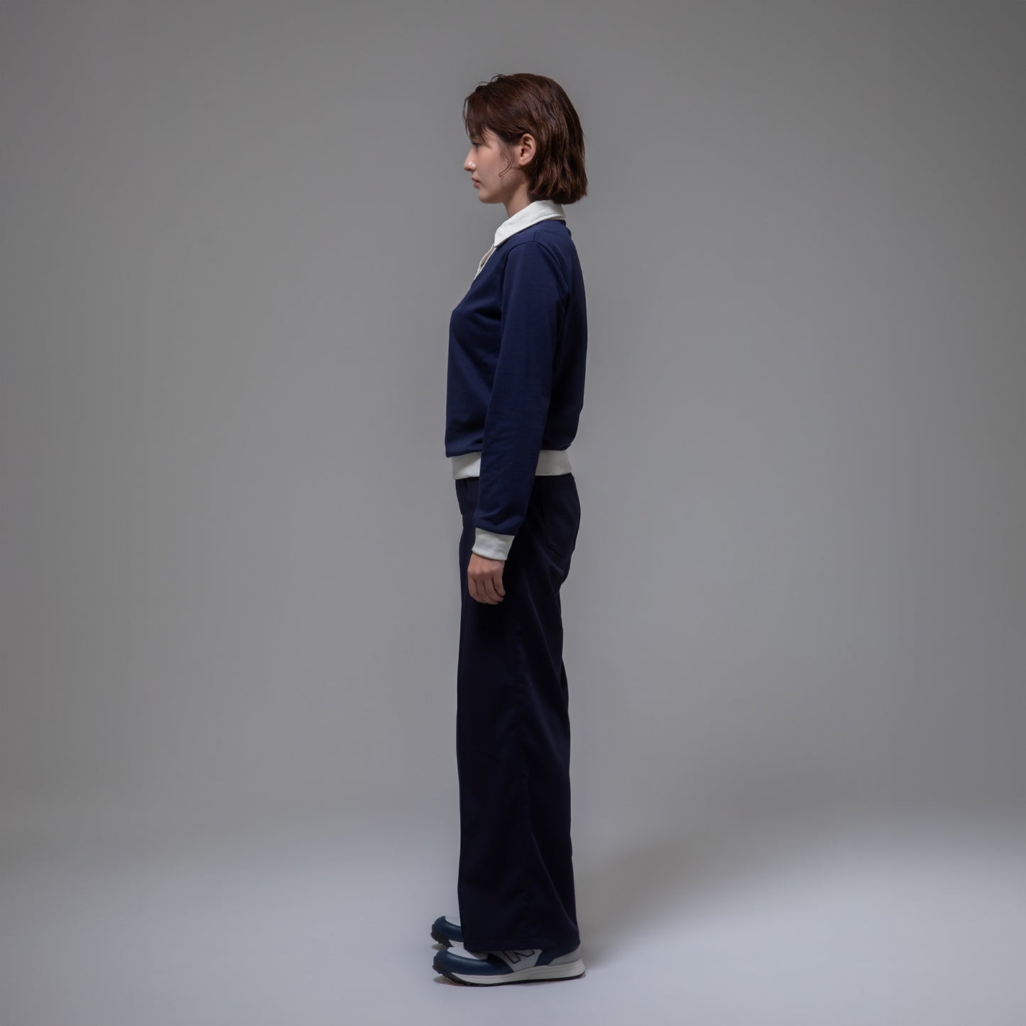 TWO TONE POLO SHIRTS（NAVY lady's）