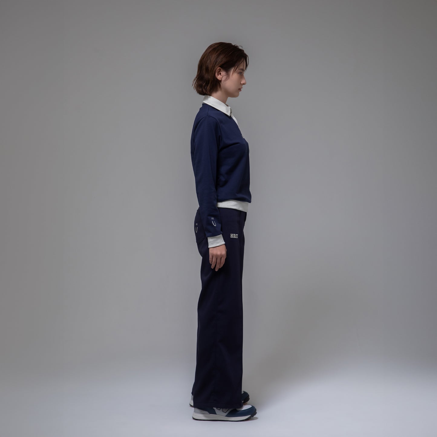 TWO TONE POLO SHIRTS（NAVY lady's）