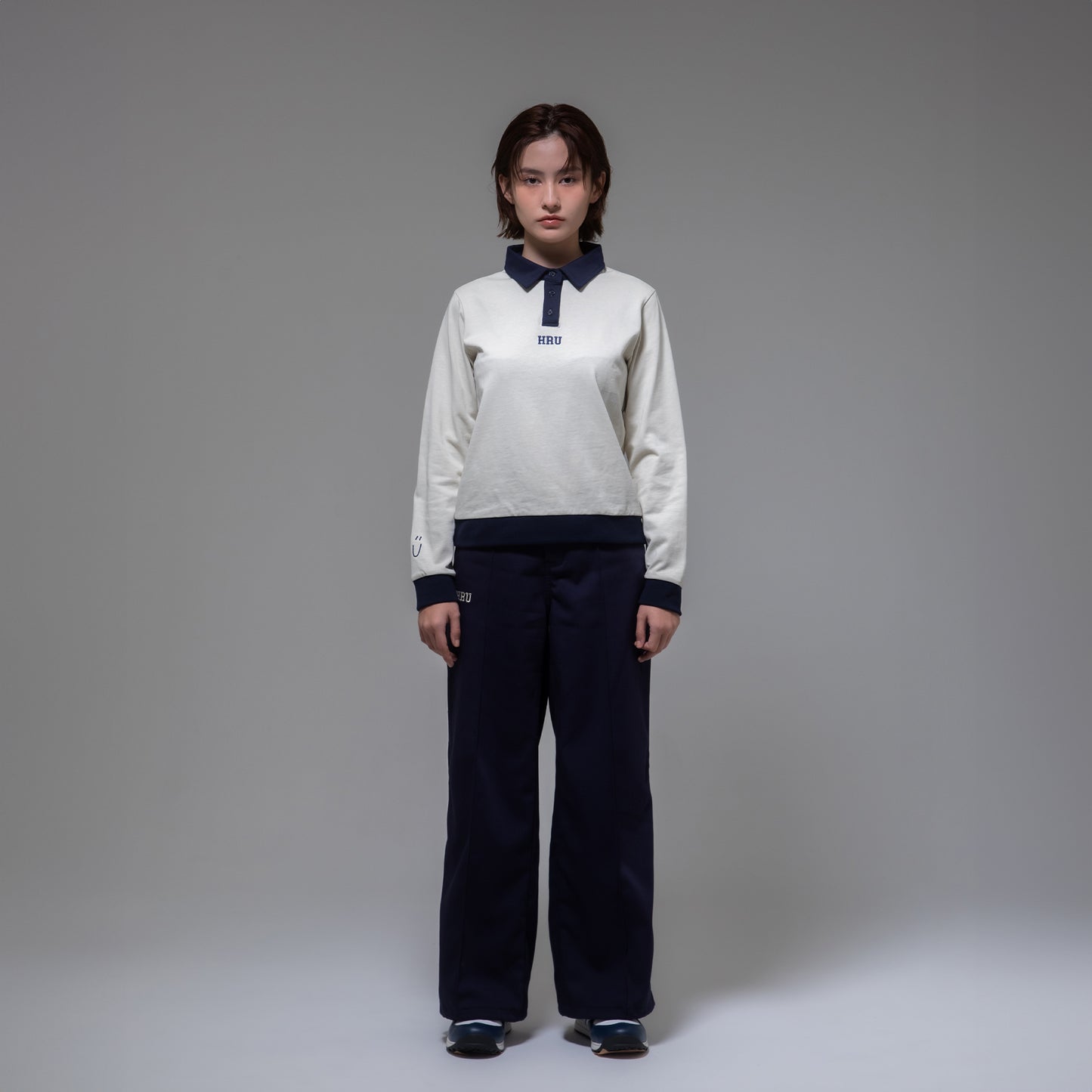 TWO TONE POLO SHIRTS（IVORY lady's）