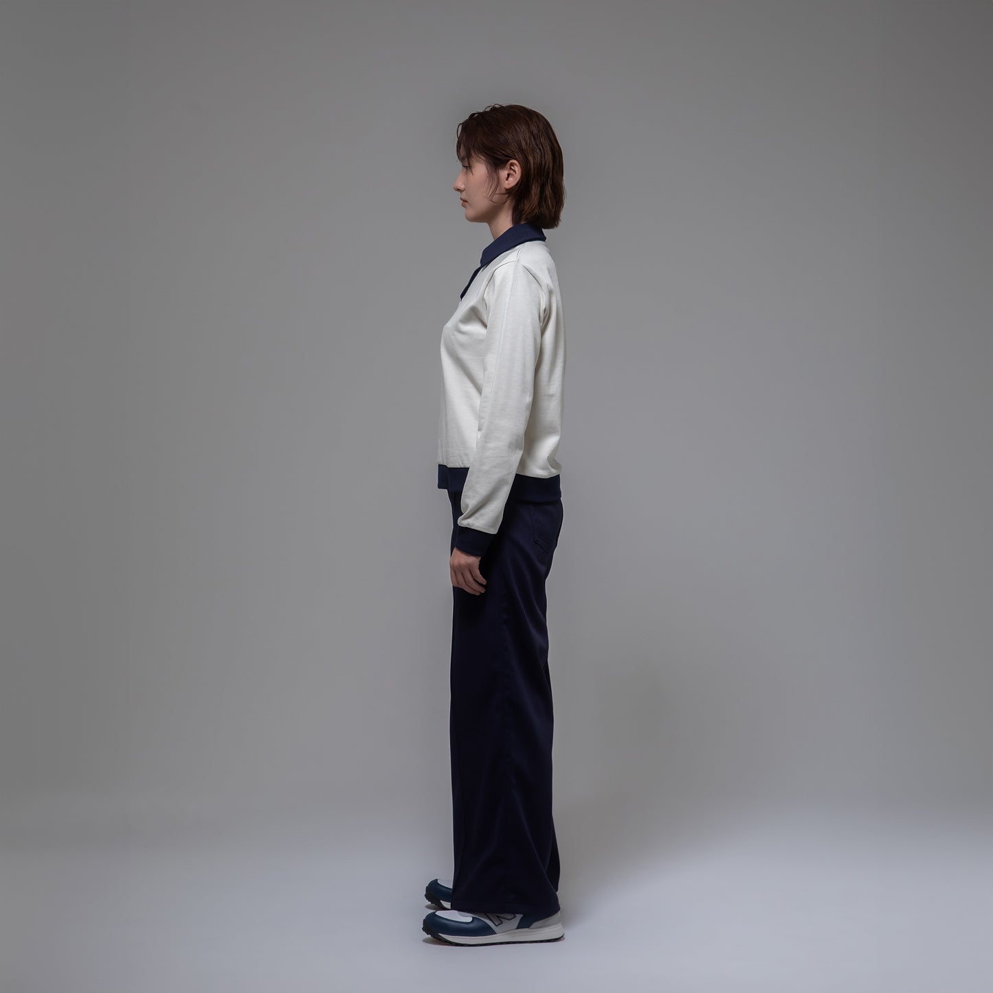 TWO TONE POLO SHIRTS（IVORY lady's）