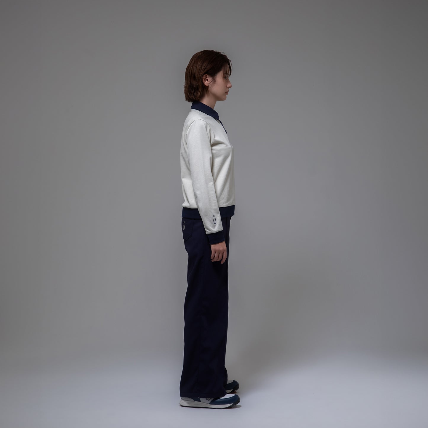 TWO TONE POLO SHIRTS（IVORY lady's）