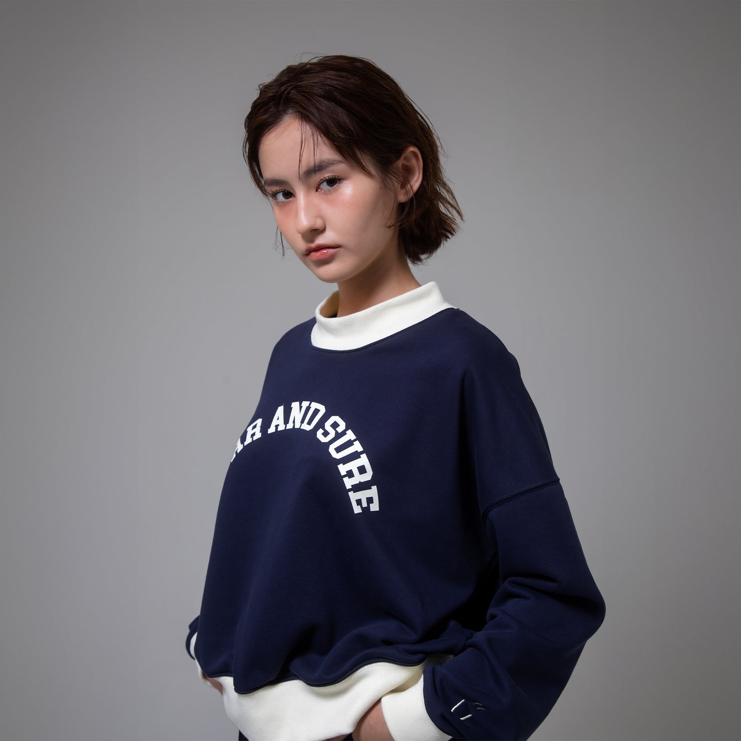 SWEAT MOCKNECK（NAVY lady's）