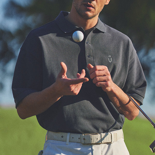 BIG SILHOUETTE POLO SHIRT（Men's GRAY）