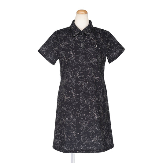 FLOWER LINE DRAWING ONEPIECE（BLACK）