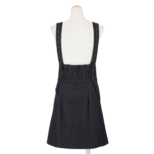 LOGO LINE SUSPENDER SKIRT（BLACK）