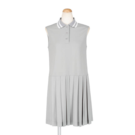 POLO SLEEVELESS PLEATS ONEPIECE（GRAY）