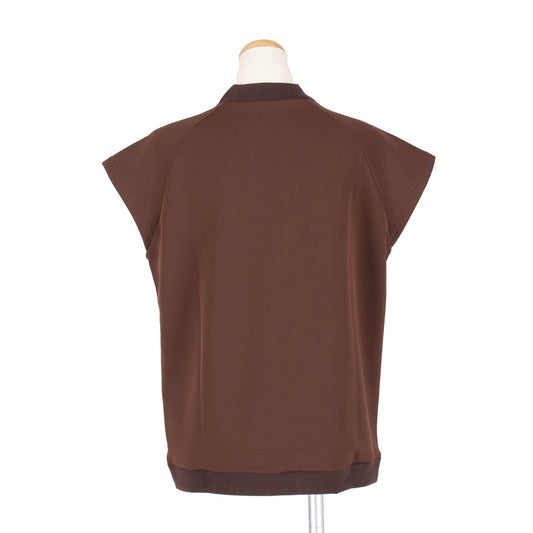 HIGH NECK RIB TOPS（BROWN）